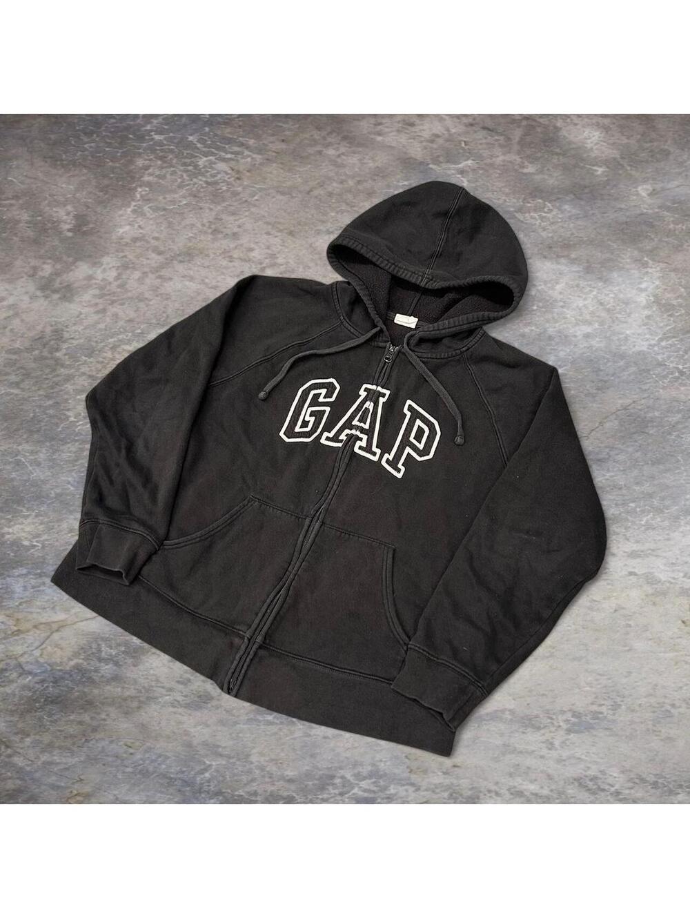 Gap black zip up hoodie Size L #skater